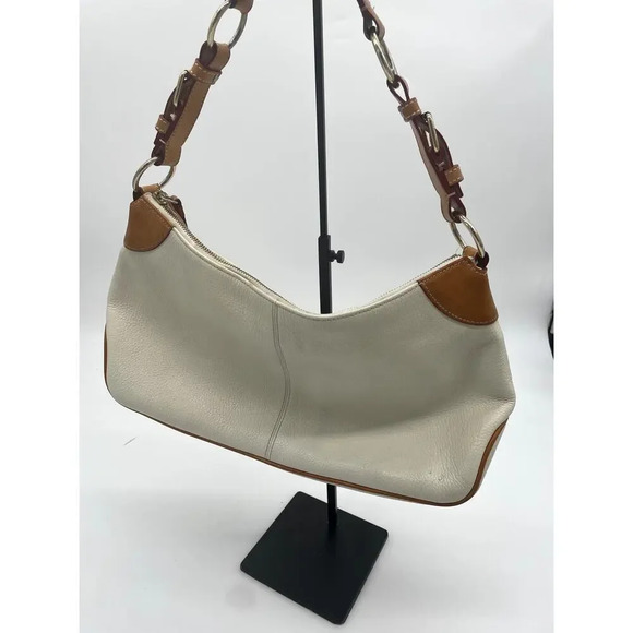 Vintage Authentic Dooney and Bourke White Pebble Leather Hobo Bag H3 433400 - Picture 4 of 16